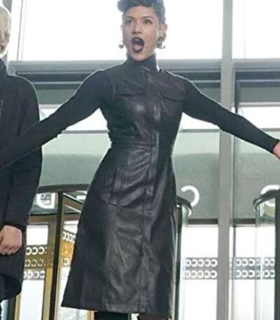 Grace Byers The Gifted Leather Coat