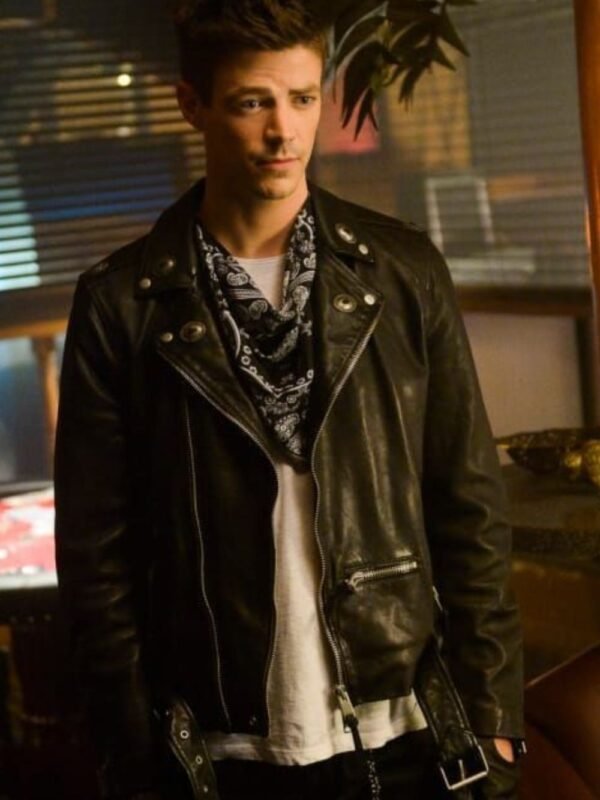 Grant Gustin The Flash Elseworlds Biker Leather Jacket