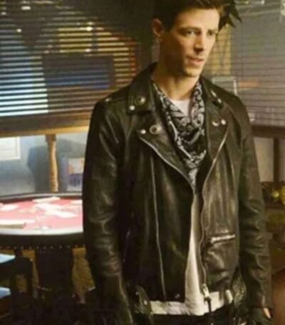 Grant Gustin The Flash Elseworlds Biker Leather Jacket