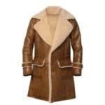 Gregory Flap Pockets Brown Shearling Leather Coat