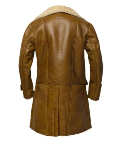 Gregory Flap Pockets Brown Shearling Leather Coat
