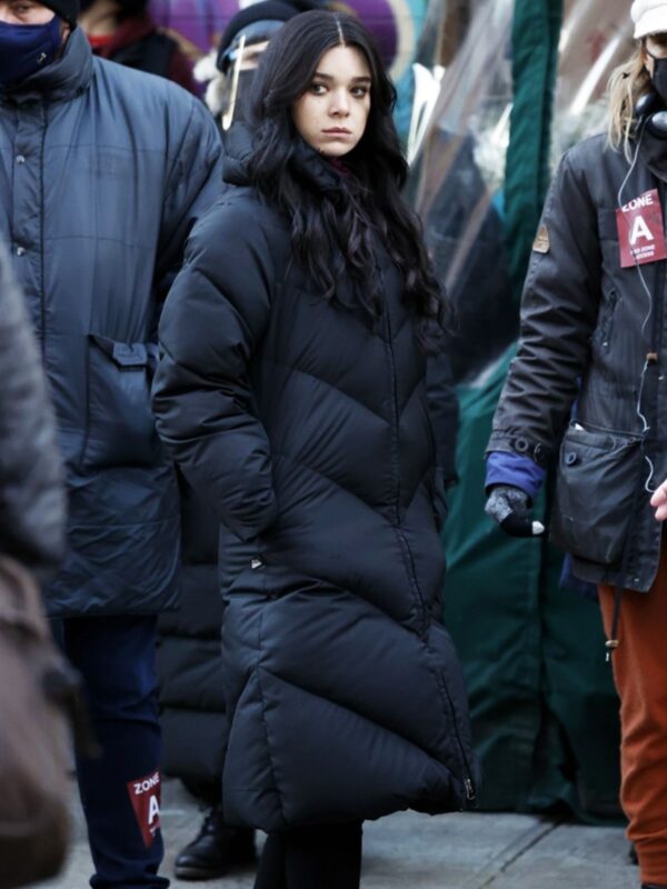 Hailee Steinfeld Hawkeye Black Long Puffer Coat