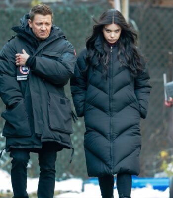 Hailee Steinfeld Hawkeye Black Long Puffer Coat