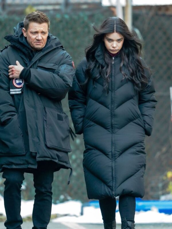 Hailee Steinfeld Hawkeye Black Long Puffer Coat