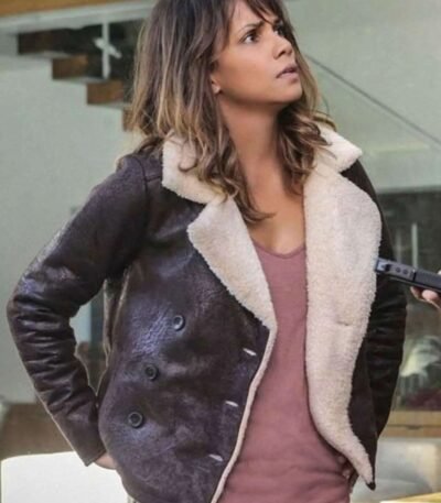 Halle Berry Extant Molly Shearling Leather Jacket