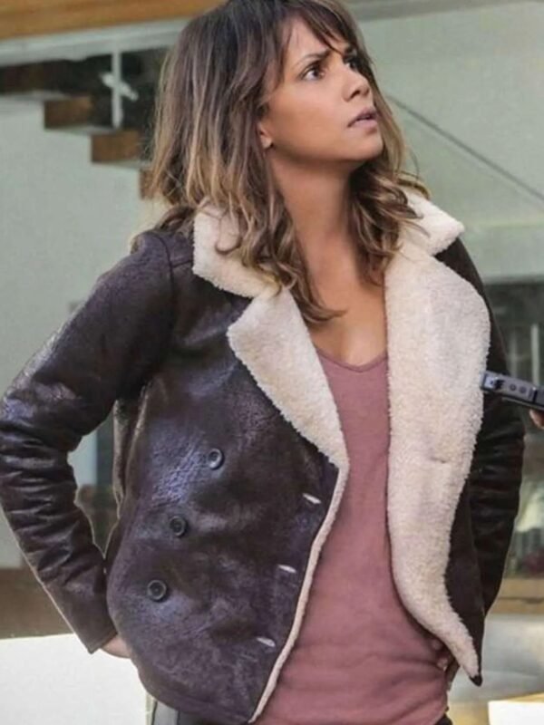 Halle Berry Extant Molly Shearling Leather Jacket