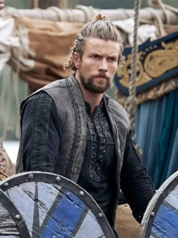 Harald Sigurdsson Vikings Valhalla Grey Suede Vest