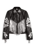 Harley Quinn Black Fringe Real Leather Jacket