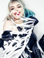 Harley Quinn Black Fringe Real Leather Jacket