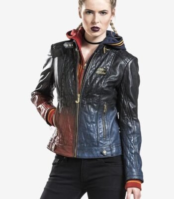 Harley Quinn Daddy’s Lil’ Monster Quilted Black Jacket