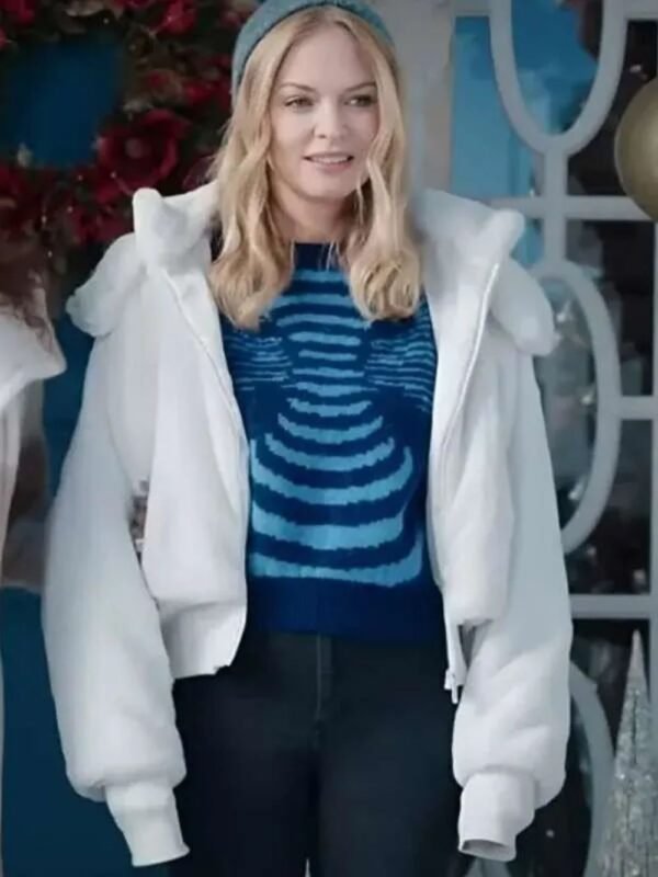 Heather Graham Best Christmas Ever White Sherpa Jacket
