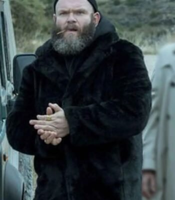 Helsinki Money Heist Black Hooded Shearling Coat