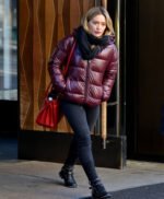 Hilary Duff Younger Maroon Parachute Hooded Jacket