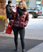 Hilary Duff Younger Maroon Parachute Hooded Jacket