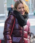 Hilary Duff Younger Maroon Parachute Hooded Jacket