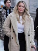 Hilary Duff Younger Season 07 Sherpa Fabric Beige Coat