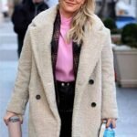 Hilary Duff Younger Season 07 Sherpa Fabric Beige Coat