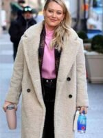 Hilary Duff Younger Season 07 Sherpa Fabric Beige Coat