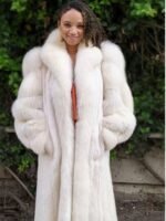 Hilary Mink Fur White Long Coat