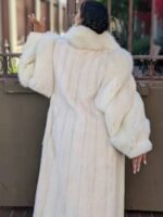 Hilary Mink Fur White Long Coat