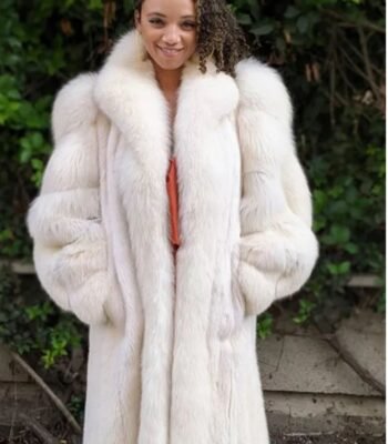 Hilary Mink Fur White Long Coat