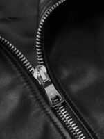 Hill Bomber Black Shearling Leather Jacket