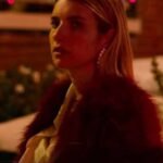 Holidate 2020 Emma Roberts Red Fur Coat