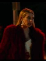 Holidate 2020 Emma Roberts Red Fur Coat