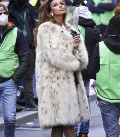House Of Gucci Sophia Loren White Long Fur Coat