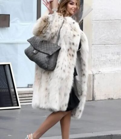 House Of Gucci Sophia Loren White Long Fur Coat