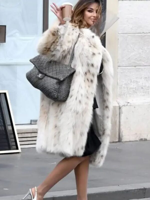 House Of Gucci Sophia Loren White Long Fur Coat