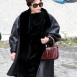 House of Gucci Lady Gaga Black Leather Coat