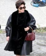 House of Gucci Lady Gaga Black Leather Coat