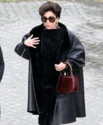 House of Gucci Lady Gaga Black Leather Coat