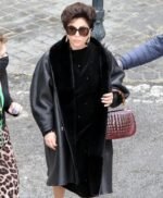 House of Gucci Lady Gaga Black Leather Coat