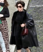 House of Gucci Lady Gaga Black Leather Coat