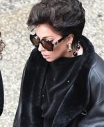 House of Gucci Lady Gaga Black Leather Coat