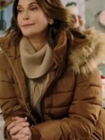 How to Fall in Love by Christmas 2023 Teri Hatcher Brown Puffer Jacket