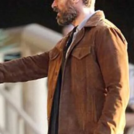 Hugh Jackman Brown Suede Bomber Jacket