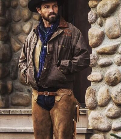 Ian Bohen Yellowstone Ryan Distressed Brown Leather Jacket