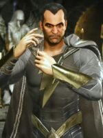 Injustice 2 Black Adam Grey Leather Jacket