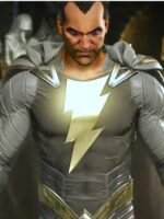 Injustice 2 Black Adam Grey Leather Jacket