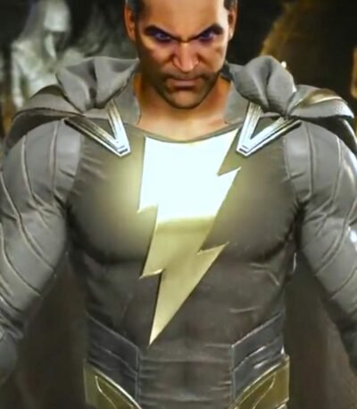 Injustice 2 Black Adam Grey Leather Jacket