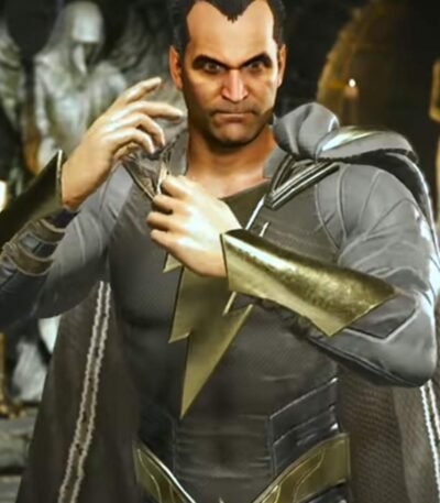 Injustice 2 Black Adam Grey Leather Jacket
