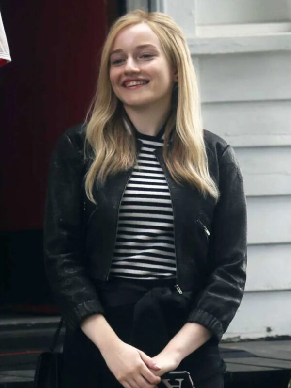 Inventing Anna Delvey Black Cropped Leather Jacket