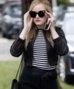 Inventing Anna Delvey Black Cropped Leather Jacket