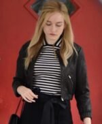Inventing Anna Delvey Black Cropped Leather Jacket