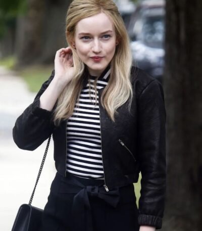 Inventing Anna Delvey Black Cropped Leather Jacket