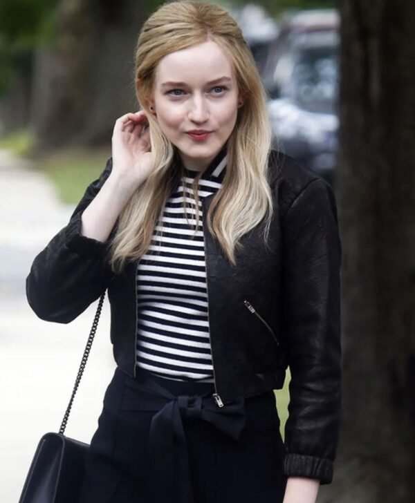 Inventing Anna Delvey Black Cropped Leather Jacket