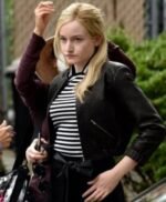 Inventing Anna Delvey Black Cropped Leather Jacket